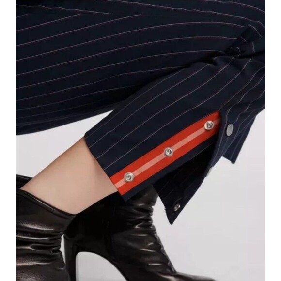 Rag & Bone Women's Simone Pant Navy Striped Cropped High Rise Business Casual 8 - Picture 15 of 15